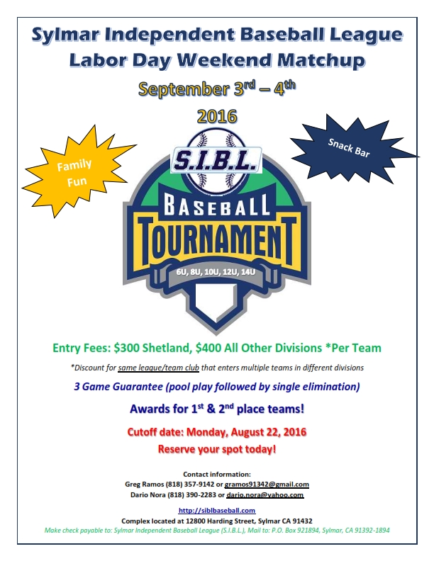 Sylmar Independent Baseball League Sylmar Independent Baseball League